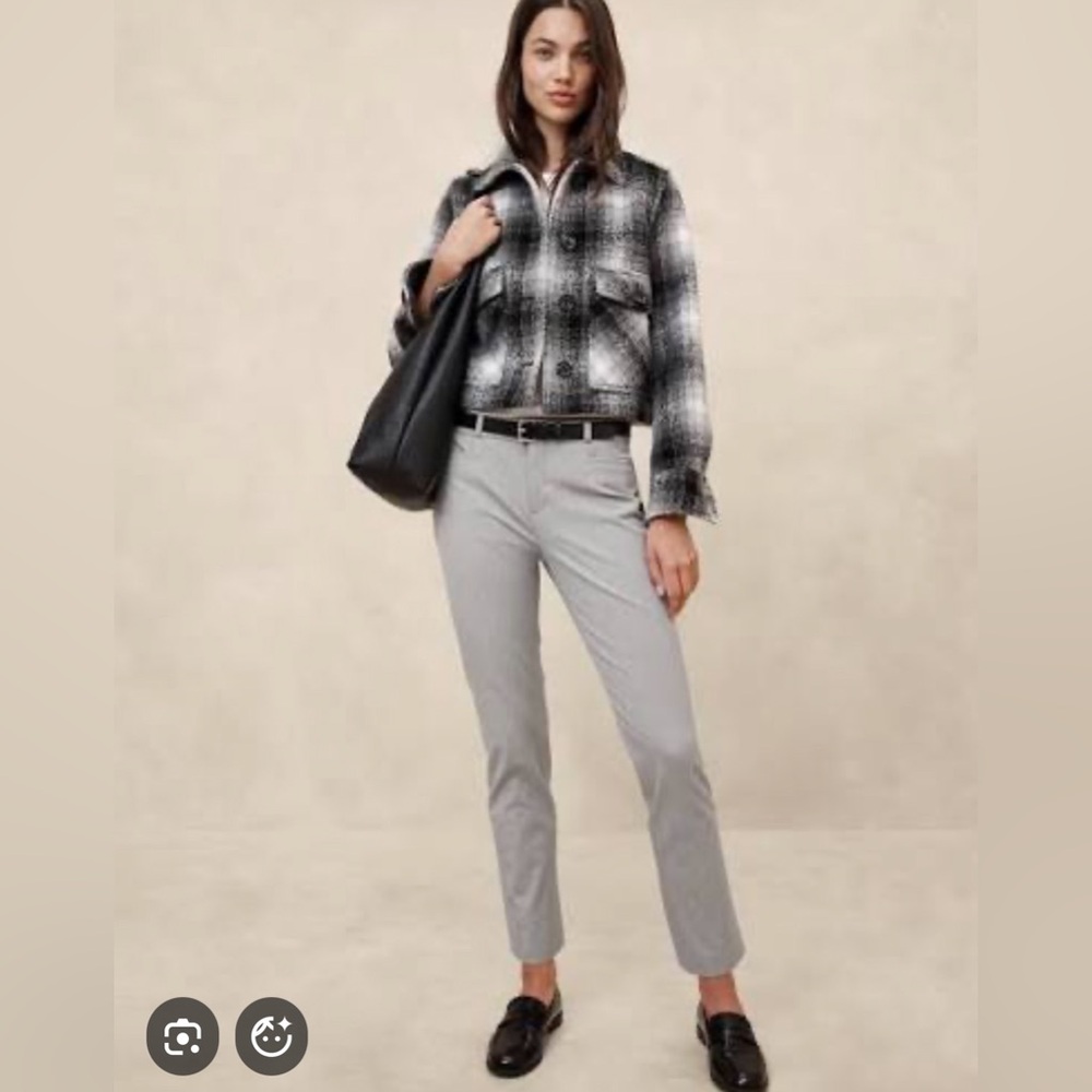 Stylish Black and White Plaid Jacket